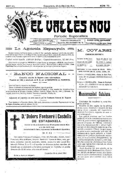 El Vallès Nou, 19/4/1914 [Issue]