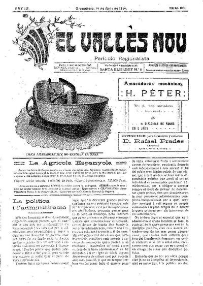 El Vallès Nou, 14/6/1914 [Issue]