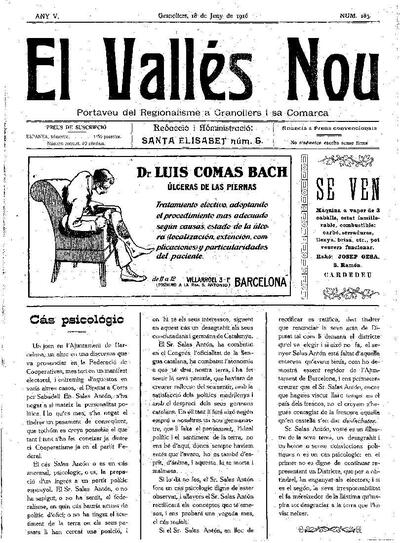 El Vallès Nou, 18/6/1916 [Issue]