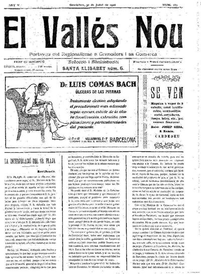 El Vallès Nou, 30/7/1916 [Issue]