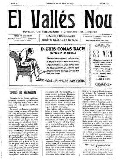 El Vallès Nou, 20/8/1916 [Issue]