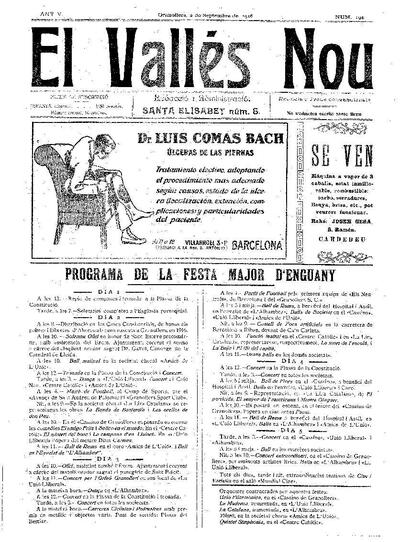 El Vallès Nou, 2/9/1916 [Issue]