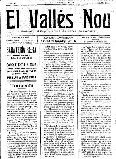 El Vallès Nou, 10/12/1916 [Issue]