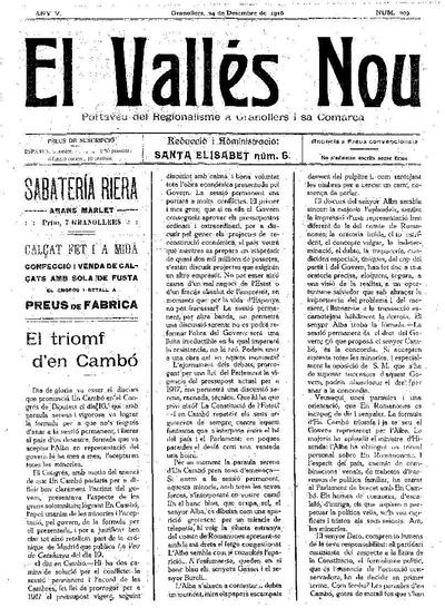El Vallès Nou, 24/12/1916 [Issue]