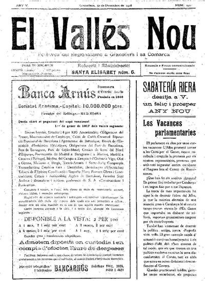 El Vallès Nou, 30/12/1916 [Issue]