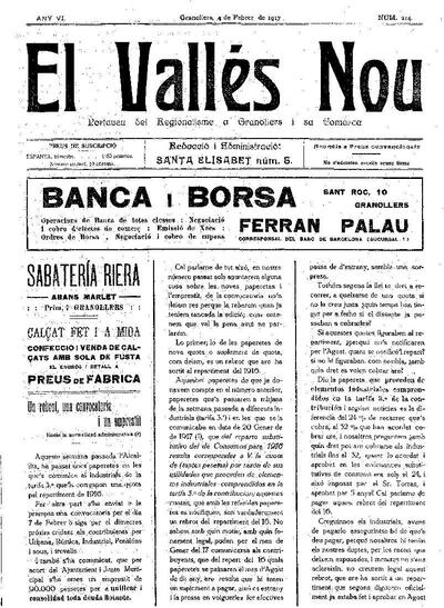 El Vallès Nou, 4/2/1917 [Issue]