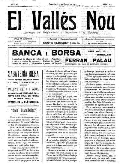 El Vallès Nou, 11/2/1917 [Issue]
