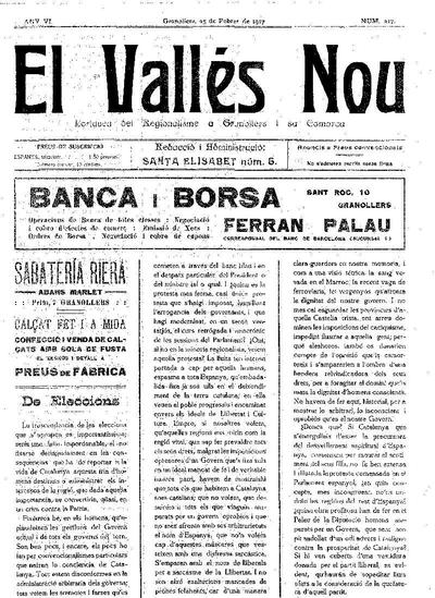El Vallès Nou, 25/2/1917 [Issue]