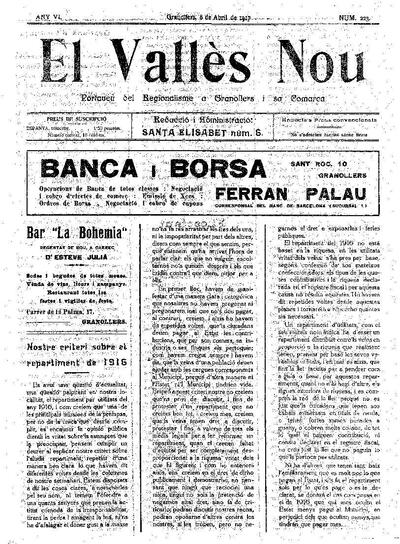 El Vallès Nou, 8/4/1917 [Issue]