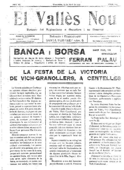 El Vallès Nou, 15/4/1917 [Issue]