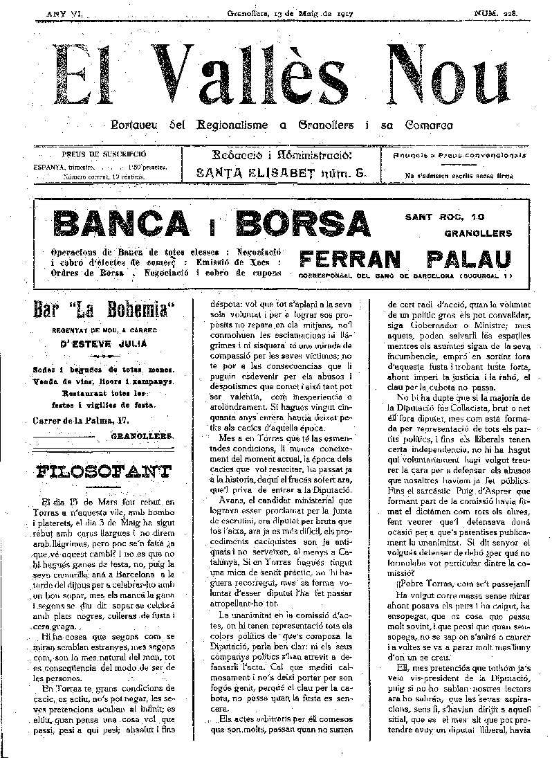 El Vallès Nou, 13/5/1917 [Issue]