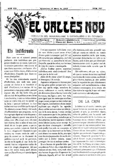 El Vallès Nou, 17/3/1918 [Issue]