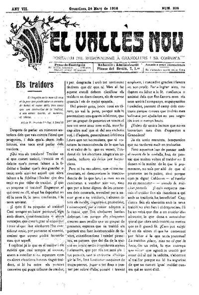 El Vallès Nou, 24/3/1918 [Issue]