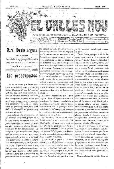 El Vallès Nou, 9/6/1918 [Issue]