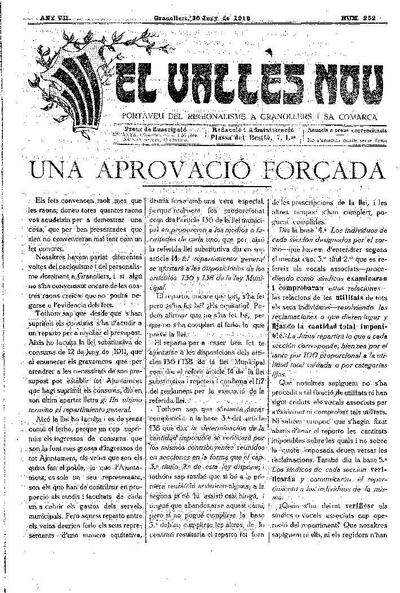 El Vallès Nou, 30/6/1918 [Issue]