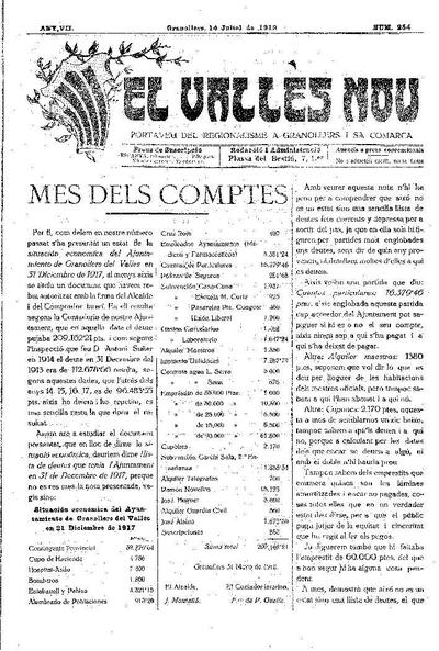 El Vallès Nou, 14/7/1918 [Issue]