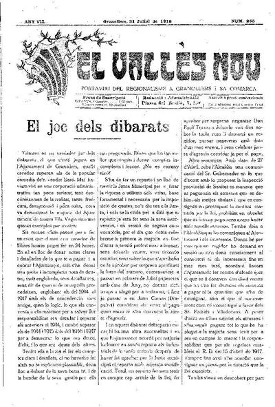 El Vallès Nou, 21/7/1918 [Issue]