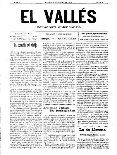El Vallès. Setmanari autonomista, 12/5/1906 [Issue]