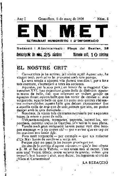 En Met, 5/3/1916 [Issue]