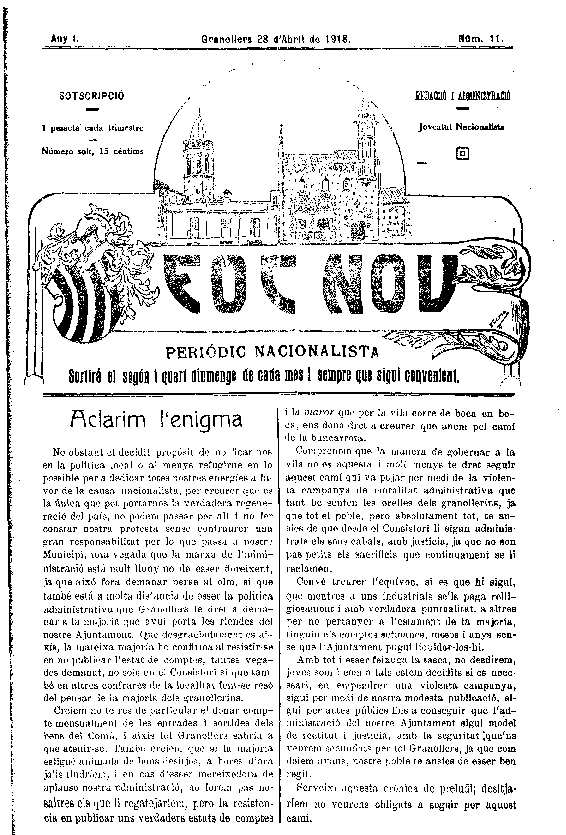 Foc Nou, 28/4/1918 [Issue]