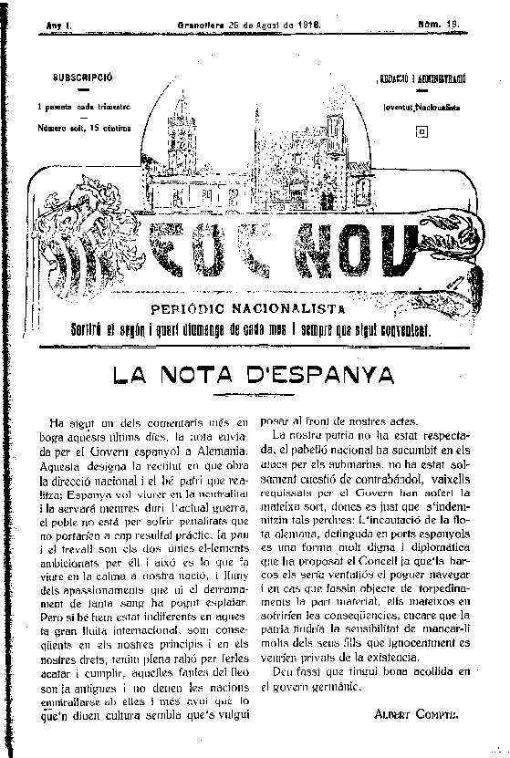 Foc Nou, 25/8/1918 [Issue]