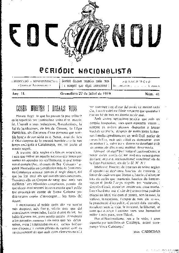 Foc Nou, 27/7/1919 [Issue]