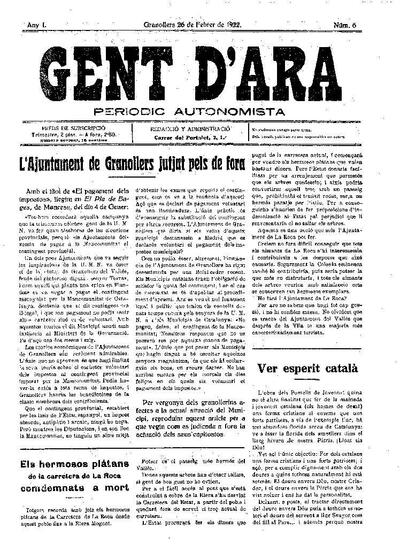 Gent d'ara, 26/2/1922 [Issue]