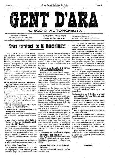 Gent d'ara, 5/3/1922 [Issue]