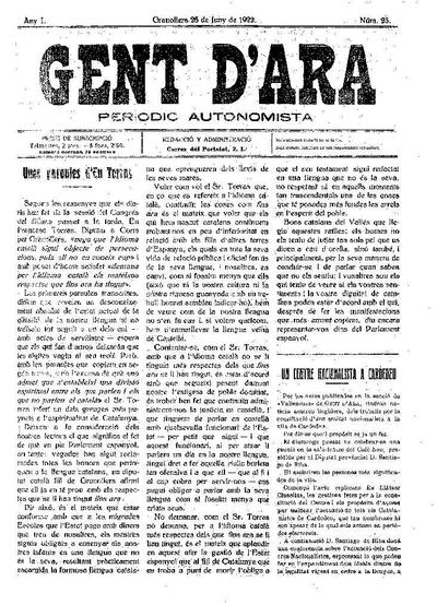 Gent d'ara, 25/6/1922 [Issue]