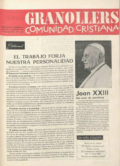 Granollers Comunidad Cristiana, 6/11/1960 [Issue]