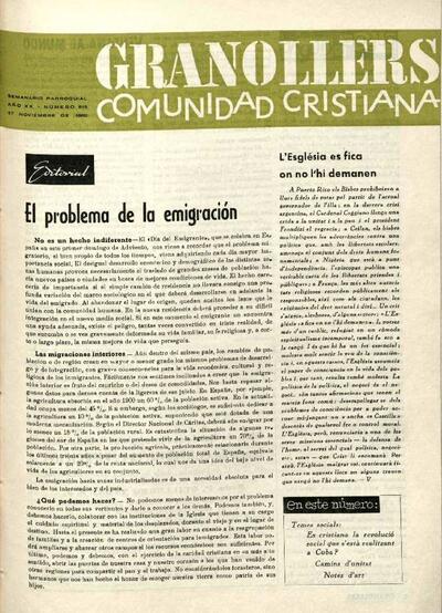 Granollers Comunidad Cristiana, 27/11/1960 [Issue]