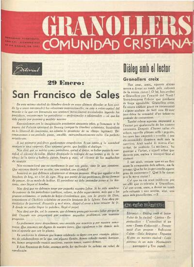 Granollers Comunidad Cristiana, 29/1/1961 [Issue]