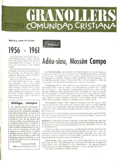 Granollers Comunidad Cristiana, 23/7/1961 [Issue]