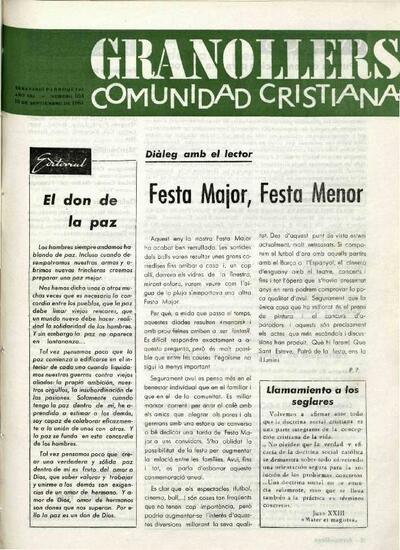 Granollers Comunidad Cristiana, 10/9/1961 [Issue]