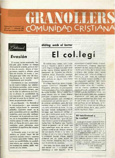 Granollers Comunidad Cristiana, 24/9/1961 [Issue]