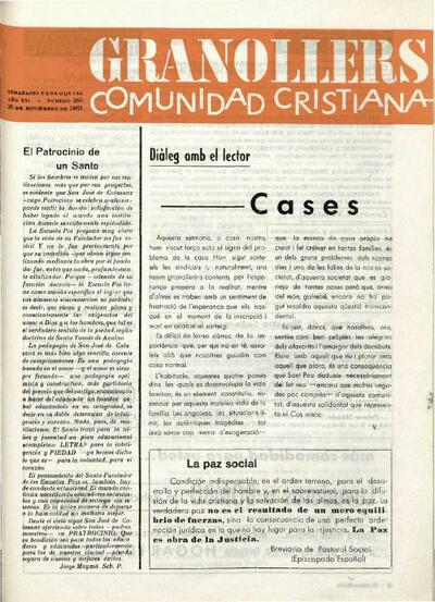Granollers Comunidad Cristiana, 26/11/1961 [Issue]