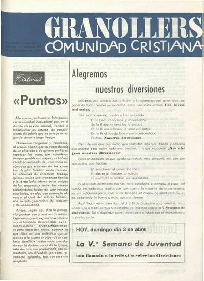 Granollers Comunidad Cristiana, 3/12/1961 [Issue]