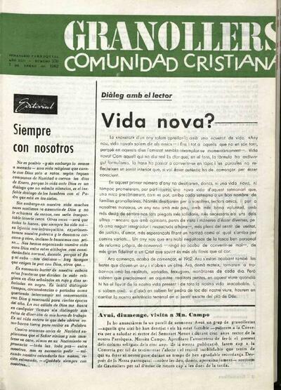 Granollers Comunidad Cristiana, 7/1/1962 [Issue]