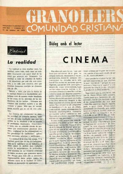 Granollers Comunidad Cristiana, 14/1/1962 [Issue]