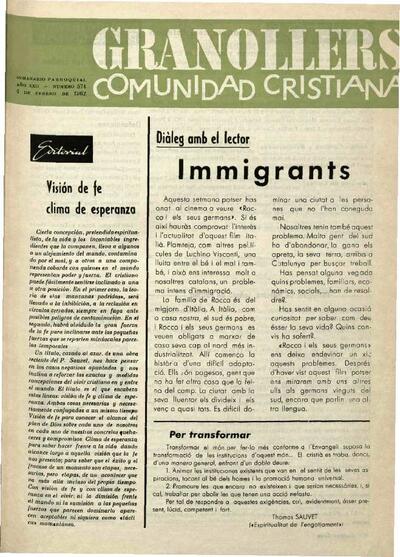 Granollers Comunidad Cristiana, 4/2/1962 [Issue]