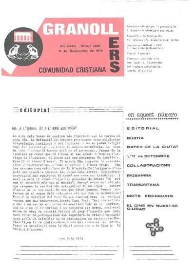 Granollers Comunidad Cristiana, 11/9/1976 [Issue]