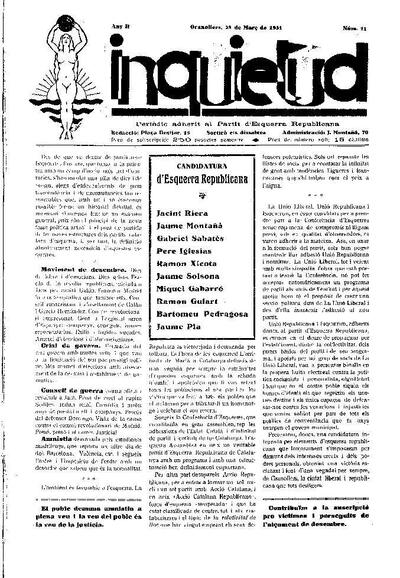 Inquietud, 28/3/1931 [Issue]