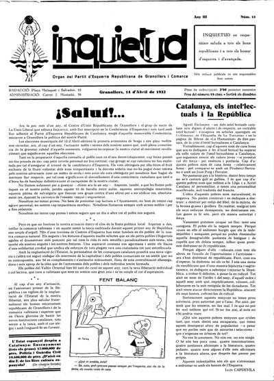Inquietud, 14/4/1932 [Issue]