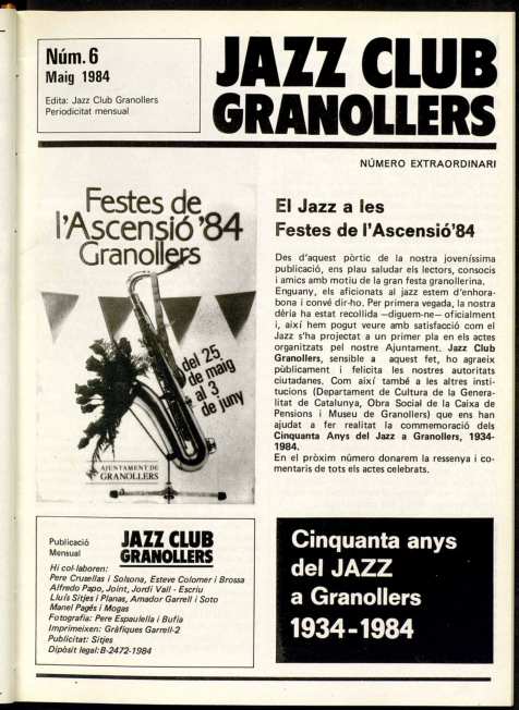 Jazz Club Granollers, 1/5/1984 [Issue]