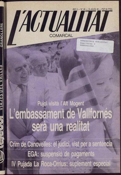 L'Actualitat Comarcal, 15/7/1983 [Issue]