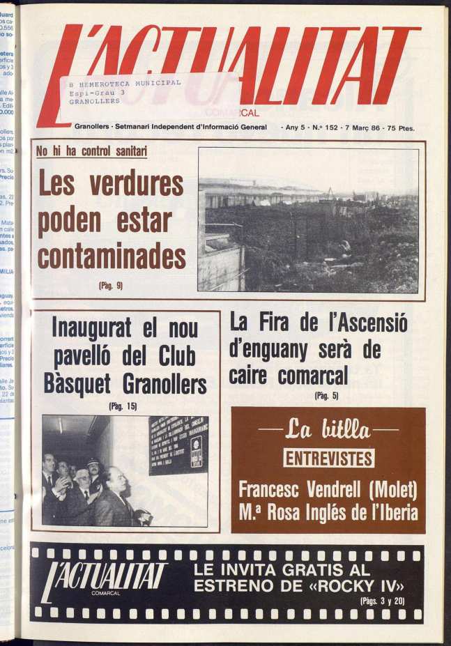 L'Actualitat Comarcal, 7/3/1986 [Issue]