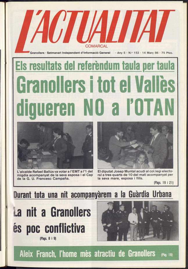 L'Actualitat Comarcal, 14/3/1986 [Issue]