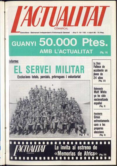 L'Actualitat Comarcal, 4/4/1986 [Issue]