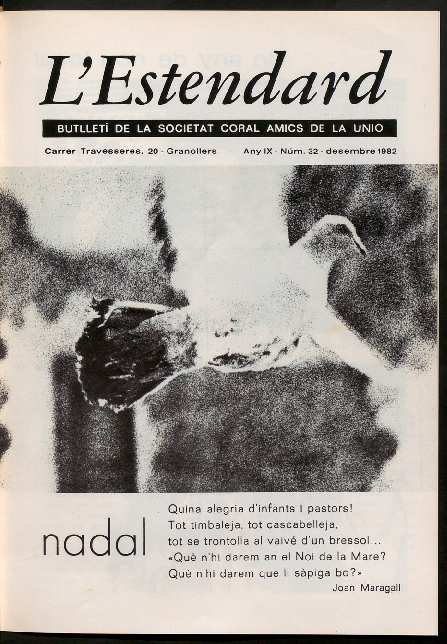 L'Estendard (Butlletí Societat Coral Amics de la Unió), 12/1982 [Issue]