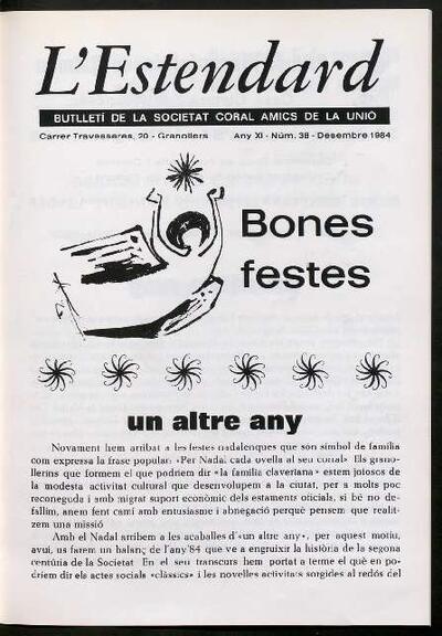 L'Estendard (Butlletí Societat Coral Amics de la Unió), 12/1984 [Issue]